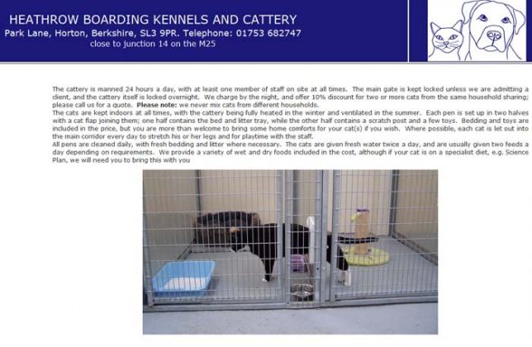 Heathrow Boarding Kennels and Cattery